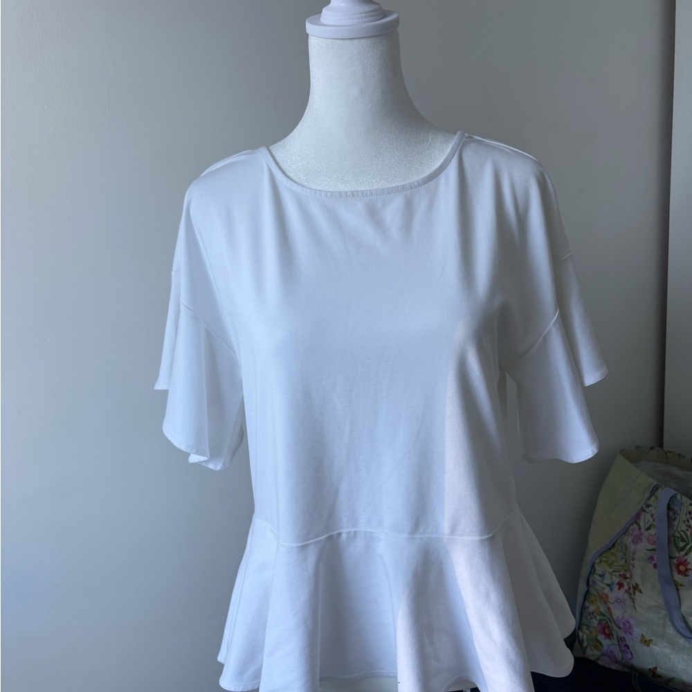 Banana Republic White Peplum Blouse